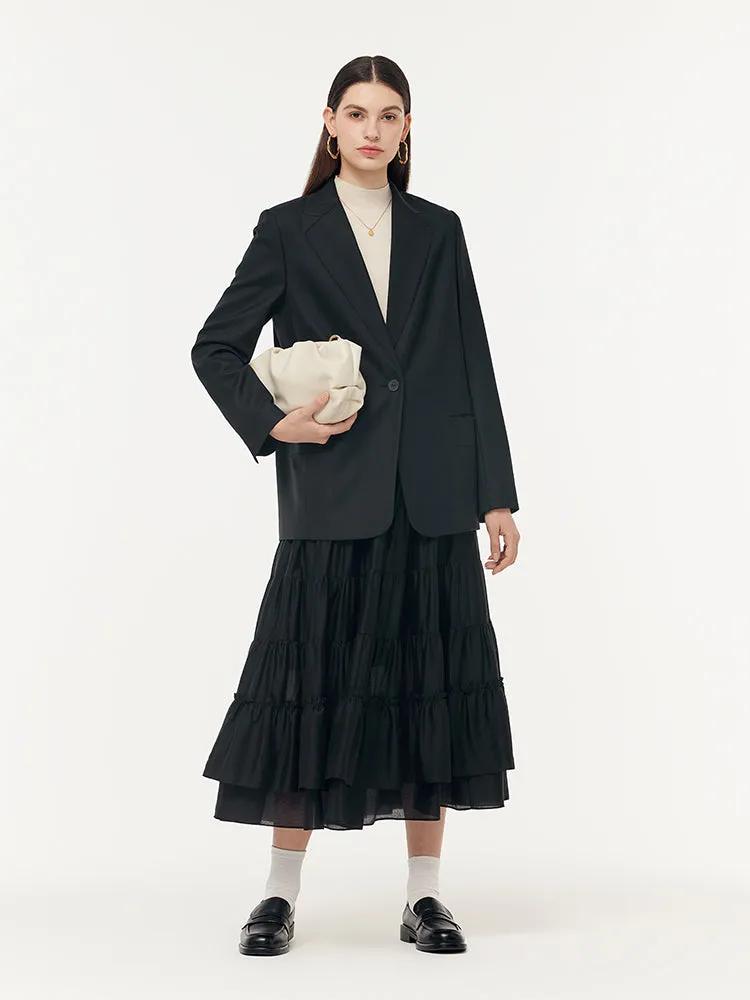 100% Wool V-Neck Women Blazer