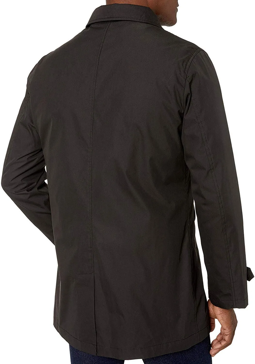 Adam Baker Men's Single-Breasted Classic Fit Water Repellent Lightweight Raincoat