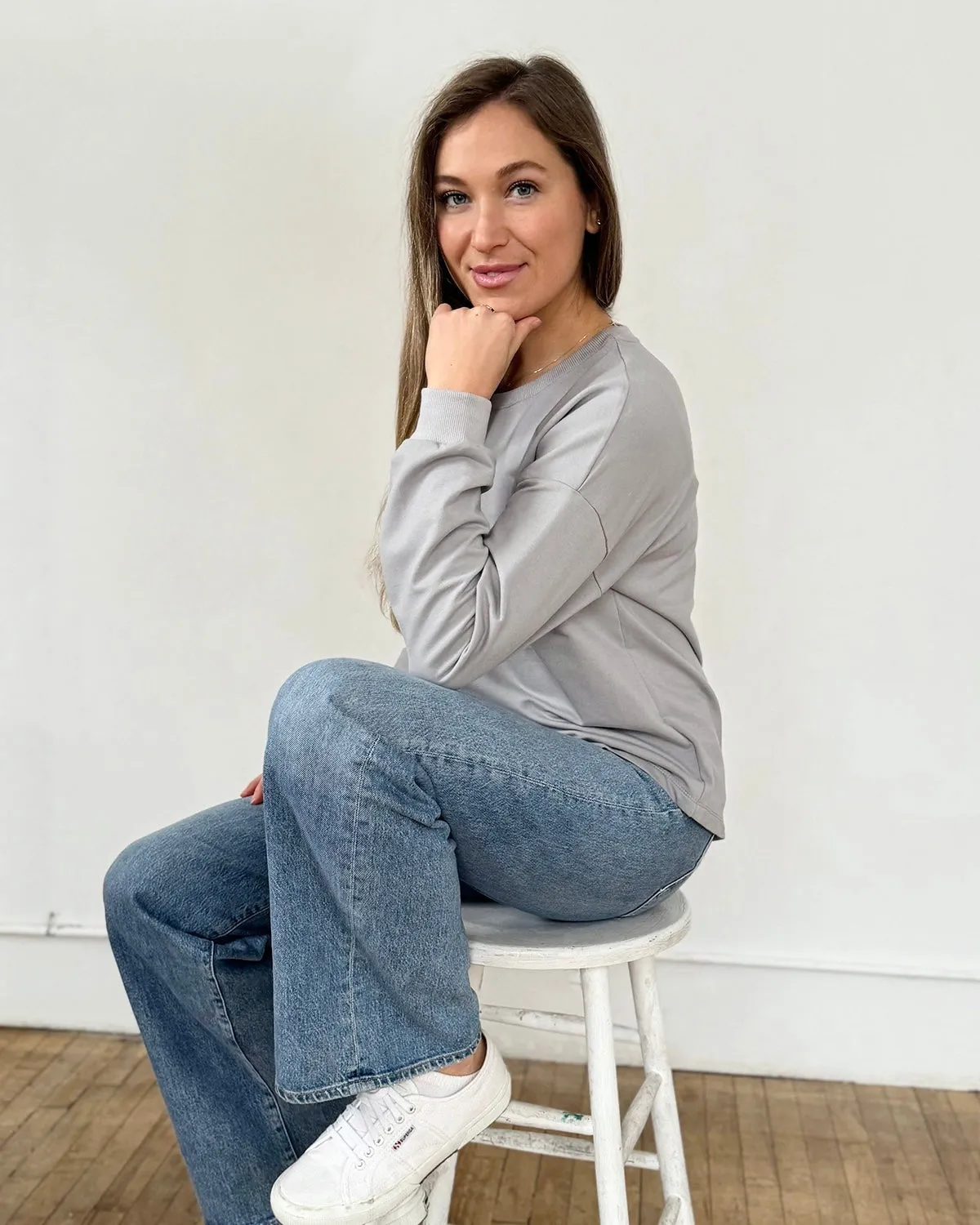 AKARI top in Ultimate Grey