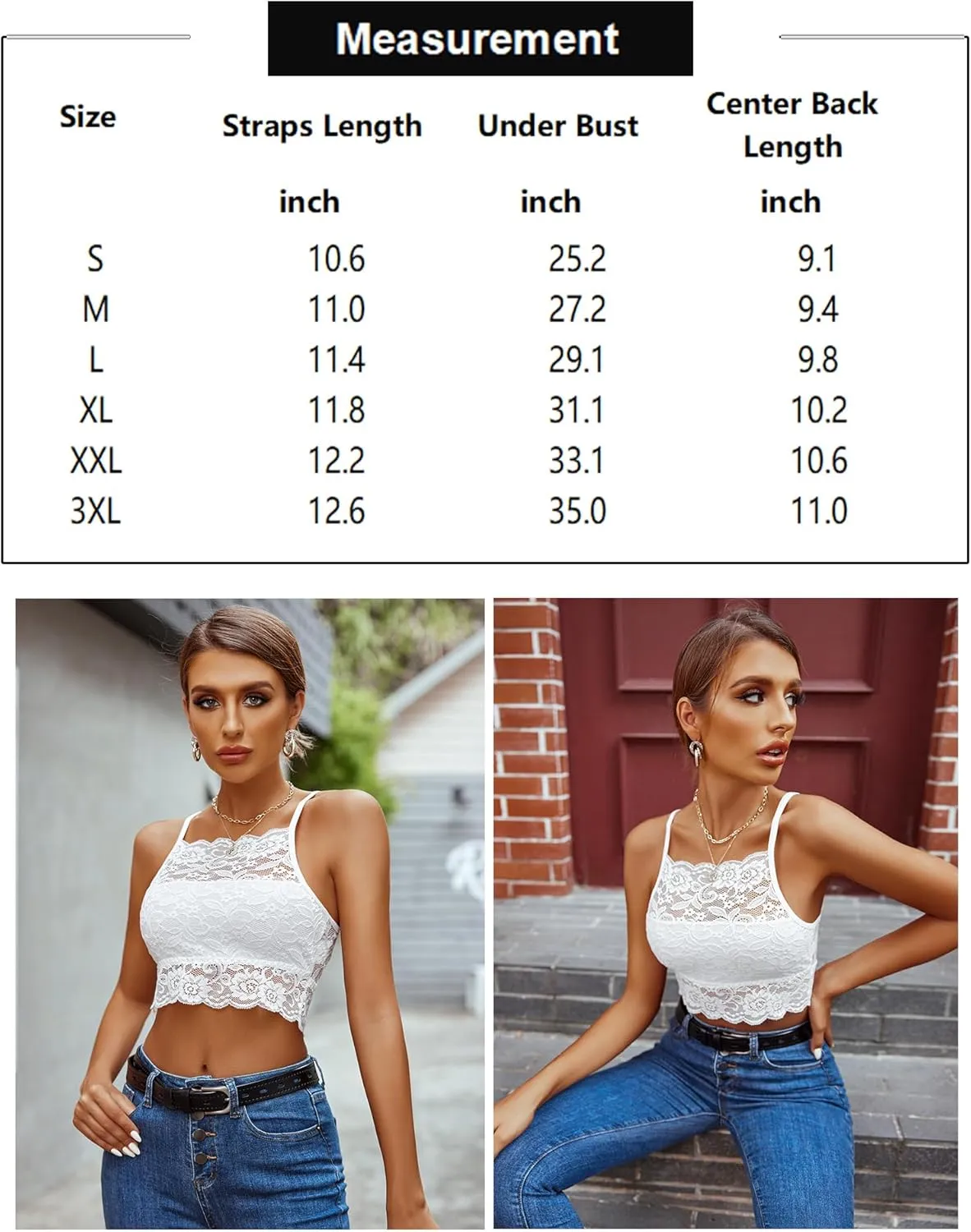 Avidlove Lace Bralette for Women High Neck Camisoles Racerback Double-Layered Crop Top