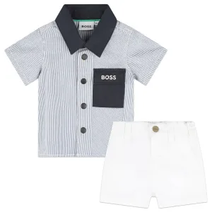 BOSS KIDSWEAR Infant Shirt and Shorts Set Gift Box