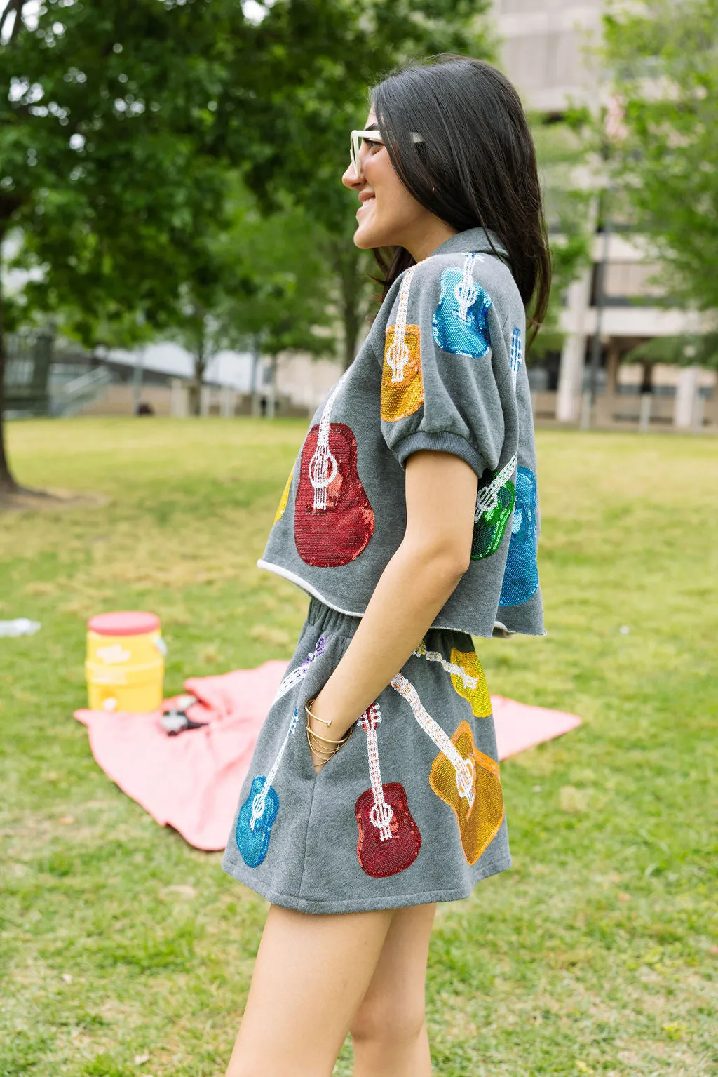 Charcoal & Rainbow Guitar Skort