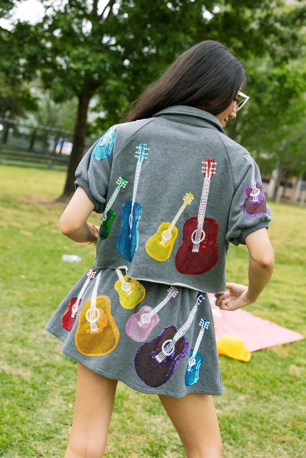 Charcoal & Rainbow Guitar Skort