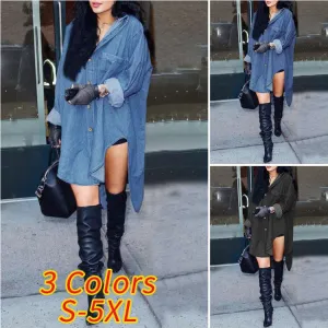 Classic Attractive Charming Women's Long-sleeved Irregular Blouses