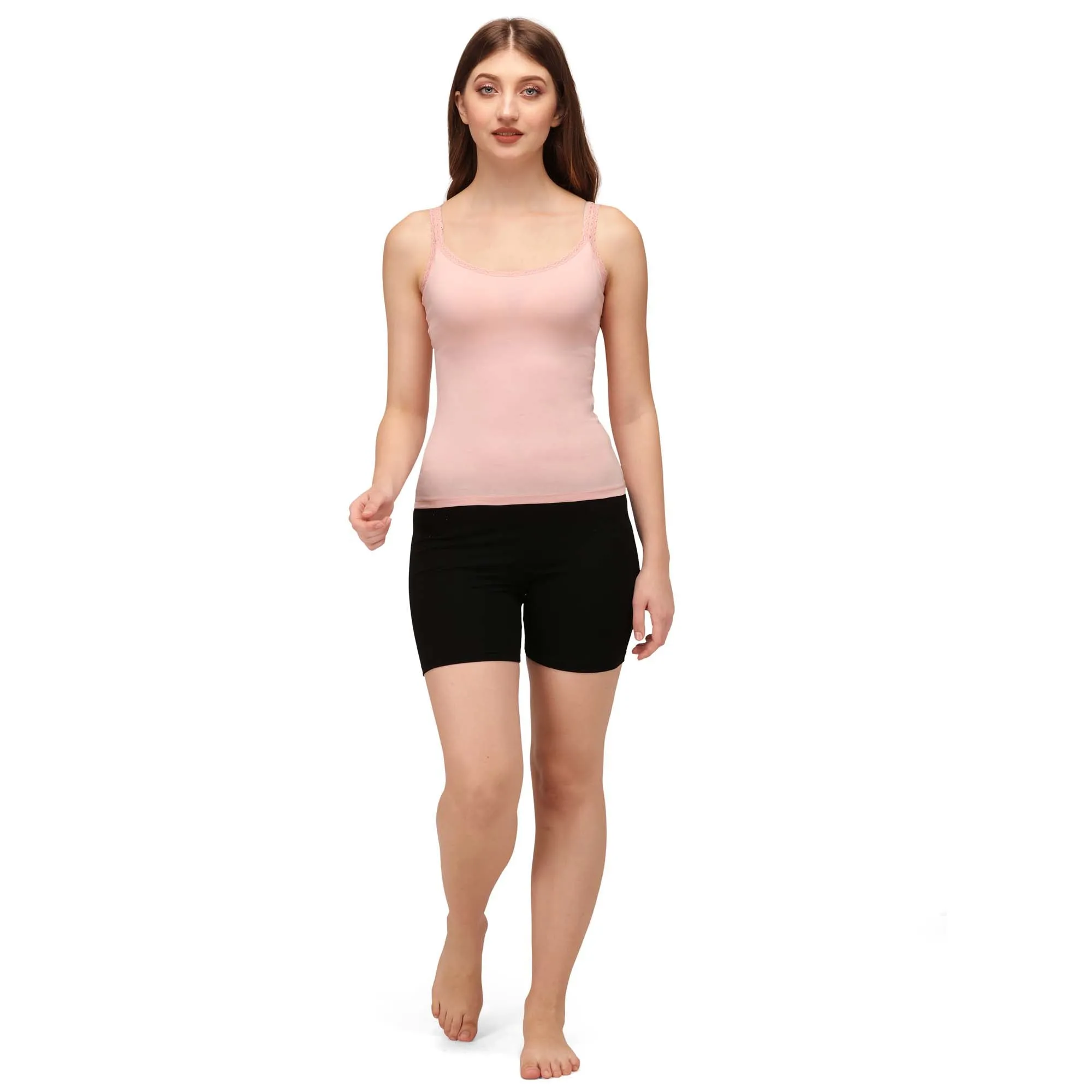 Cotton Spandex Camisole with Lace Detailing (Pack of 2) SC-9