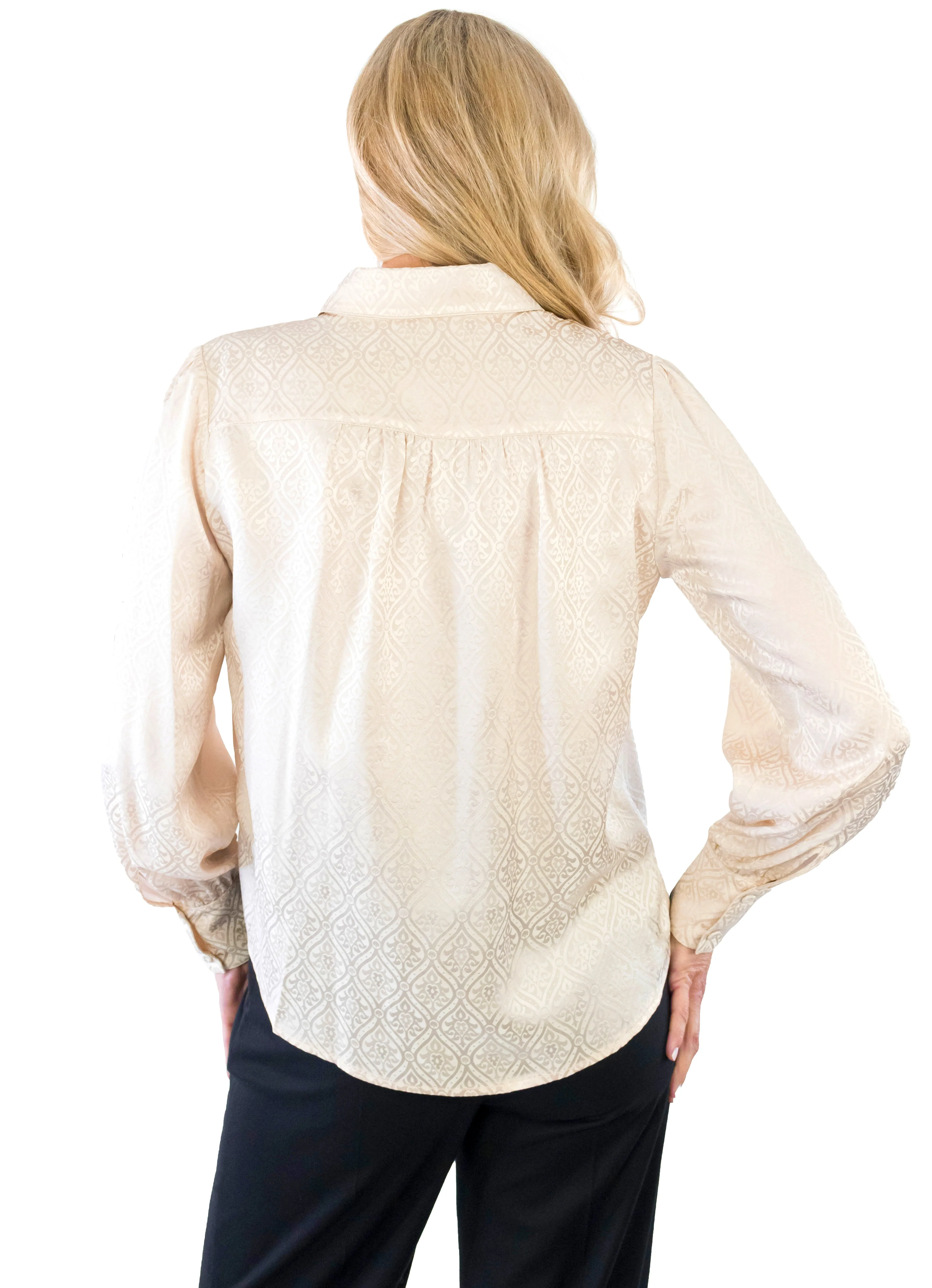 Diamond Patterned Blouse - Ecru