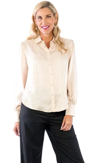 Diamond Patterned Blouse - Ecru