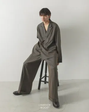double breasted chambray tailored jacket