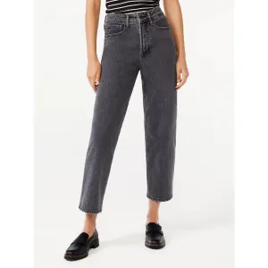 FA Cropped Wide High Rise Straight Jeans