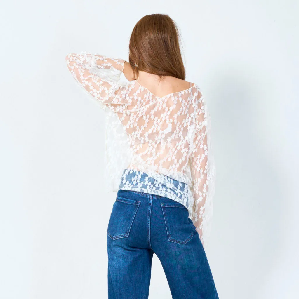 Floral lace top with delicate detailing wholesale