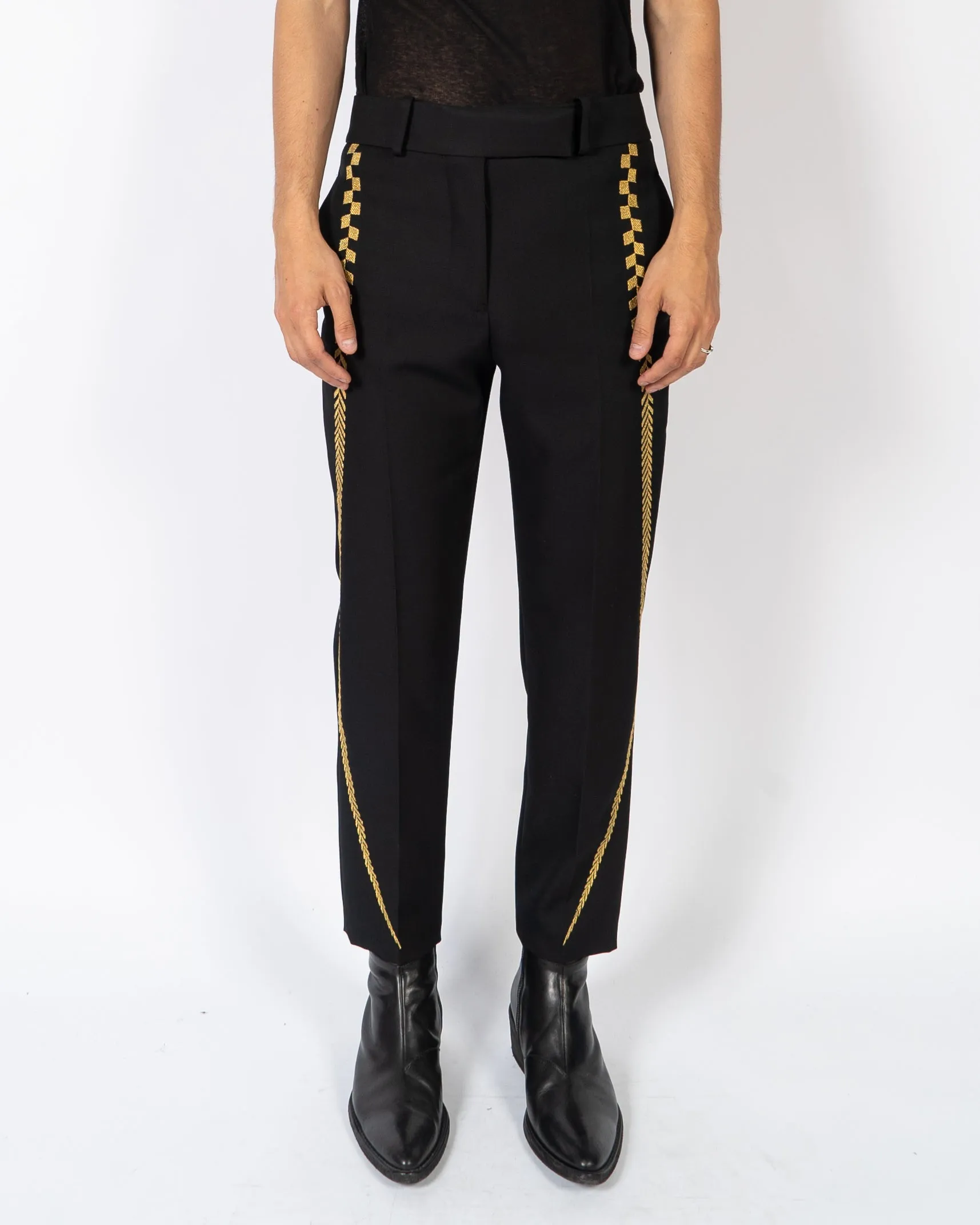FW19 Golden Embroidered Classic Trousers
