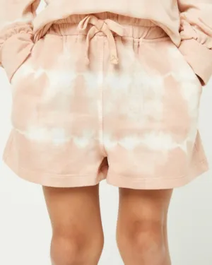 Kids Tie-Dye Blush Lounge Shorts