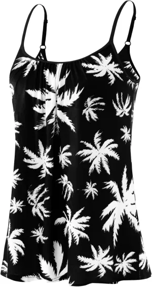 Kniffi Womens Camisole Tank Top Built in Bra Cami Pleated Loose Fit Camisole Adjustable Strap S-XXXXL