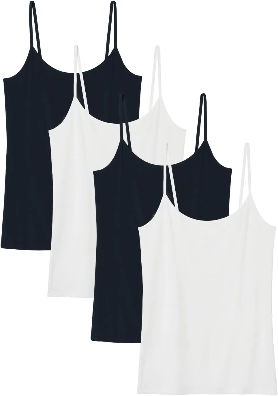 Knuffnee Women Camisoles Spaghetti Strap Tank Top Basic Cami Undershirt 4 Pack