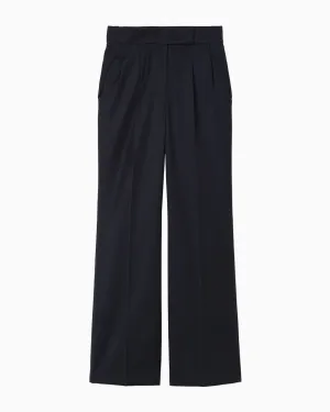 Light Wool Gabardine Flared Trousers