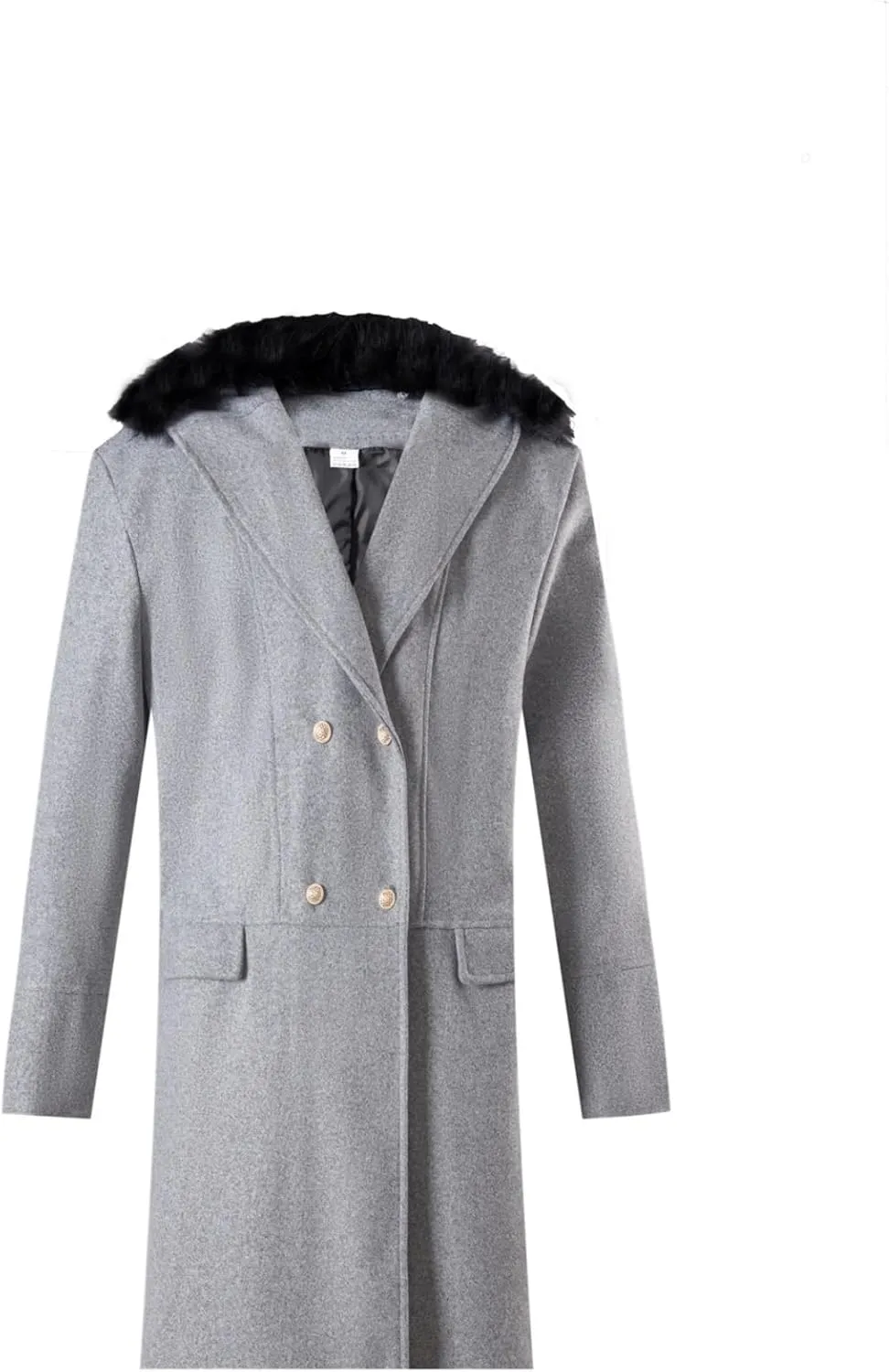 Maiyifu-GJ Mens Wool Blend Double Breasted Overcoat Winter Slim Fit Long Trench Coat Classic Lightweight Business Pea Jacket