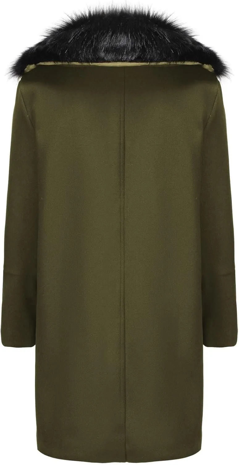 Maiyifu-GJ Mens Wool Blend Double Breasted Overcoat Winter Slim Fit Long Trench Coat Classic Lightweight Business Pea Jacket