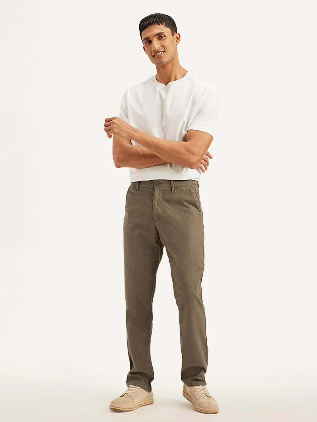 Men's Authentic Straight Fit Linen Chino Pants