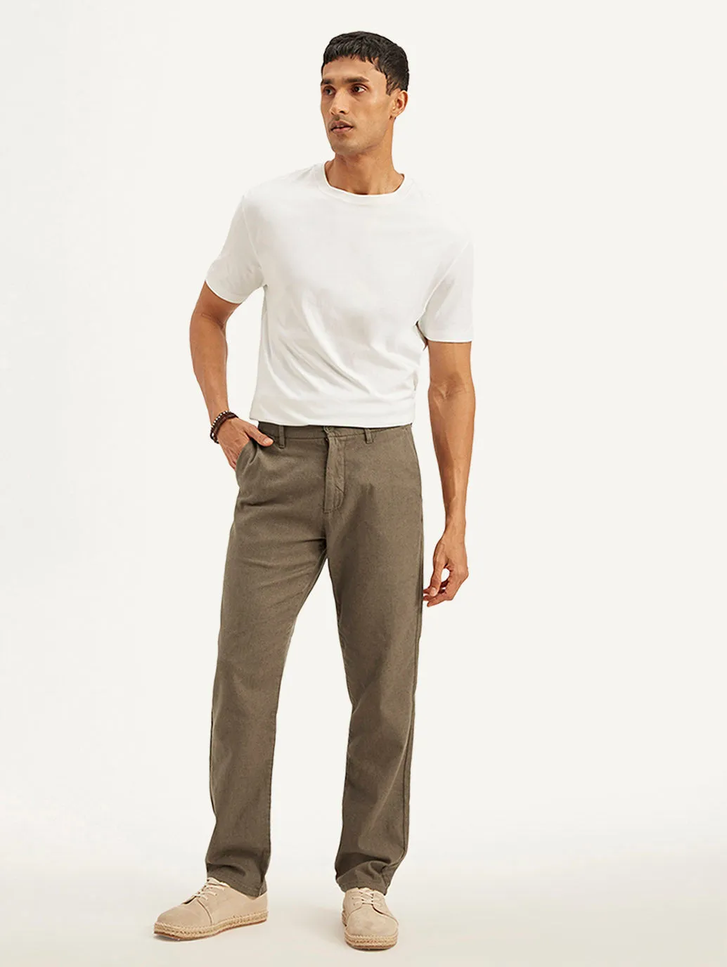 Men's Authentic Straight Fit Linen Chino Pants