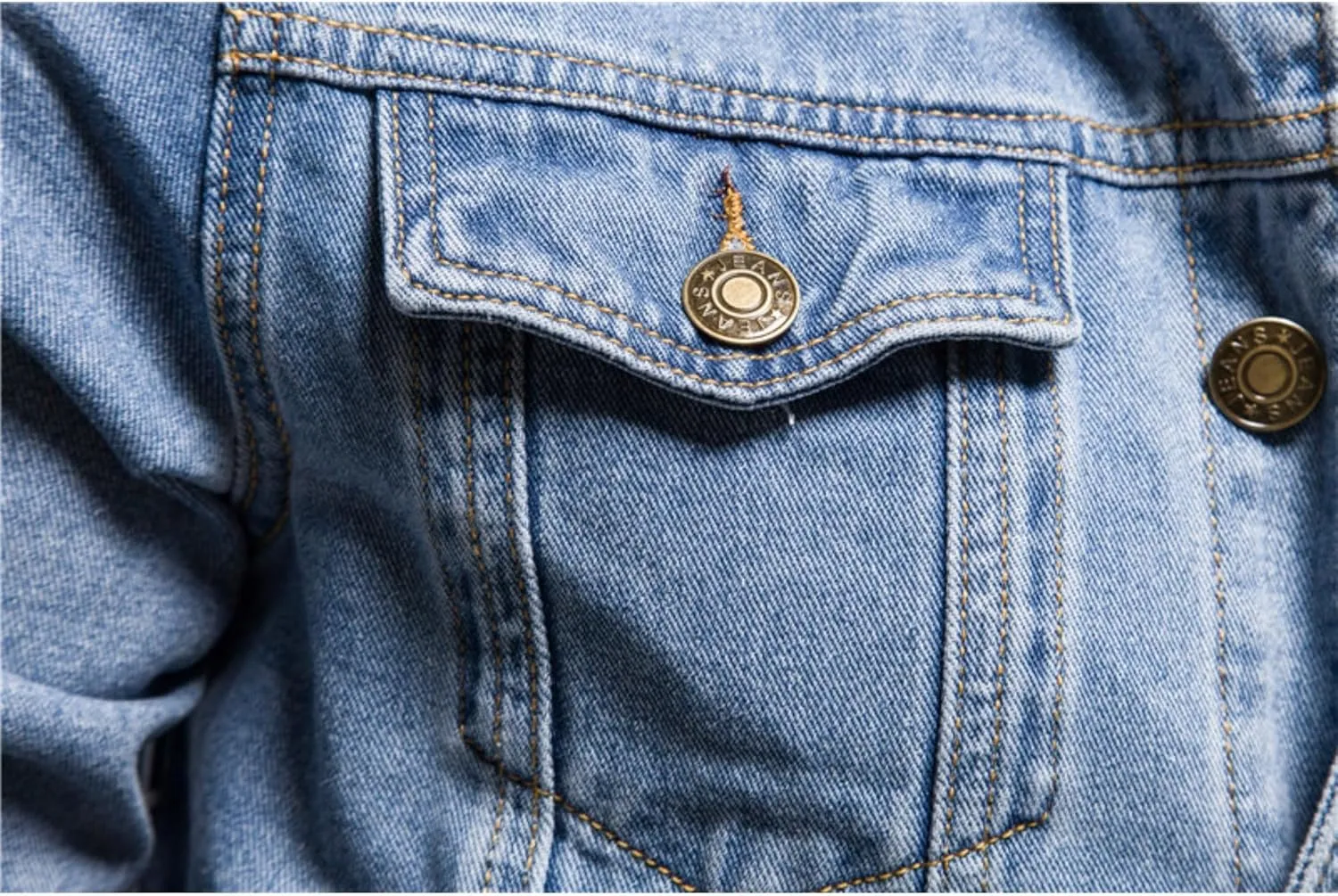 Men's Distressed Ripped Denim Jacket Slim Fit Fashion Workwear Casual Classic Button Down Trucker Jean Coat