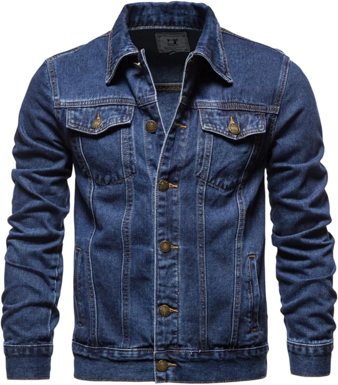 Men's Distressed Ripped Denim Jacket Slim Fit Fashion Workwear Casual Classic Button Down Trucker Jean Coat