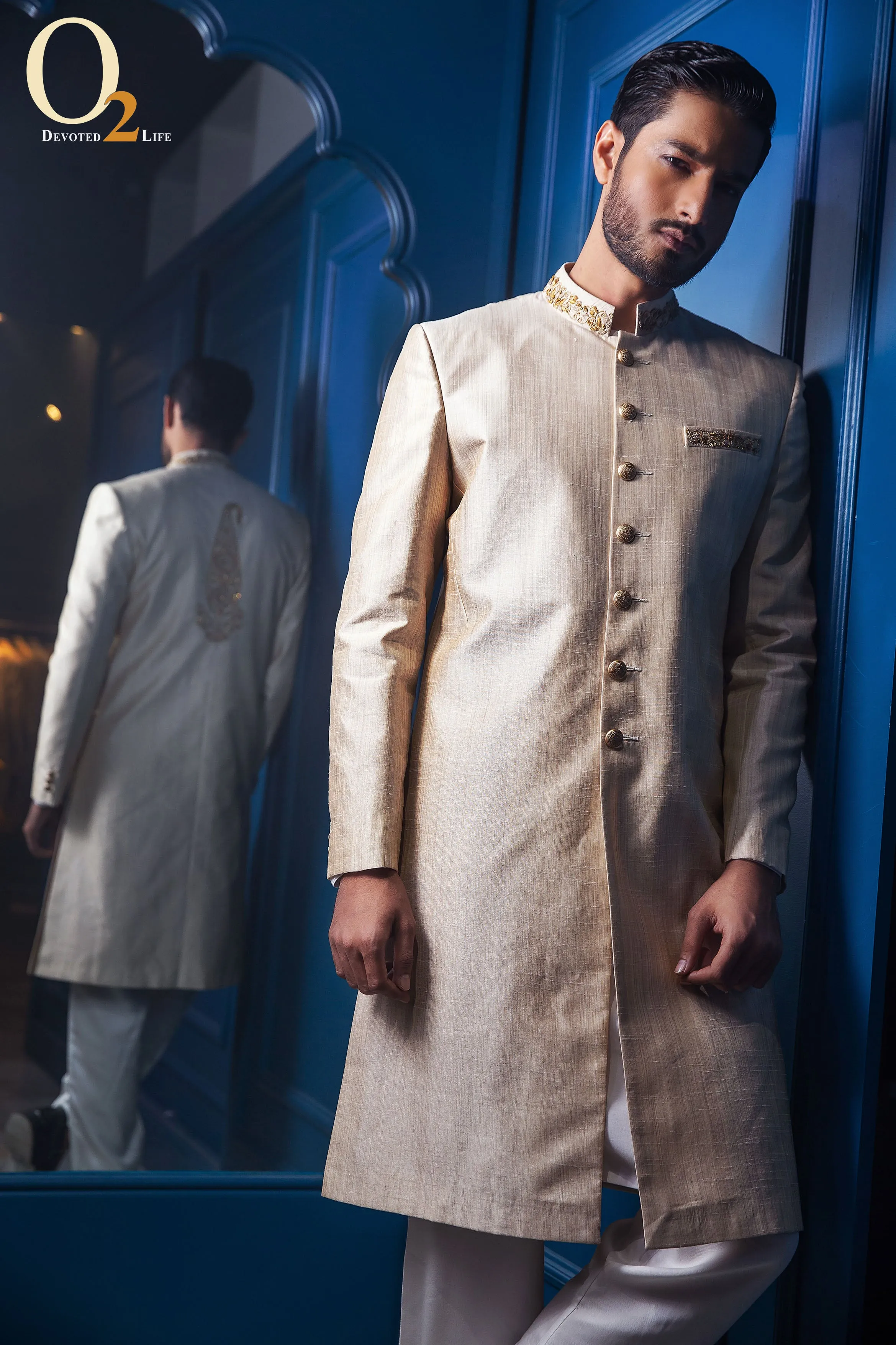 Mens Wedding Sherwani With Zardozi Handwork