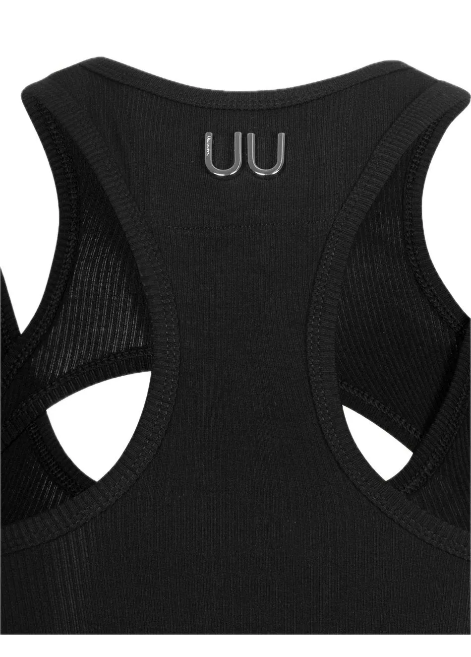 Misaligned Knit Vest In Black
