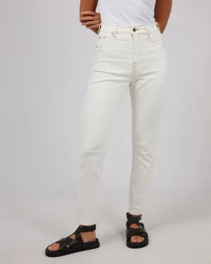 Monica Mom Comfort Jean Vintage White