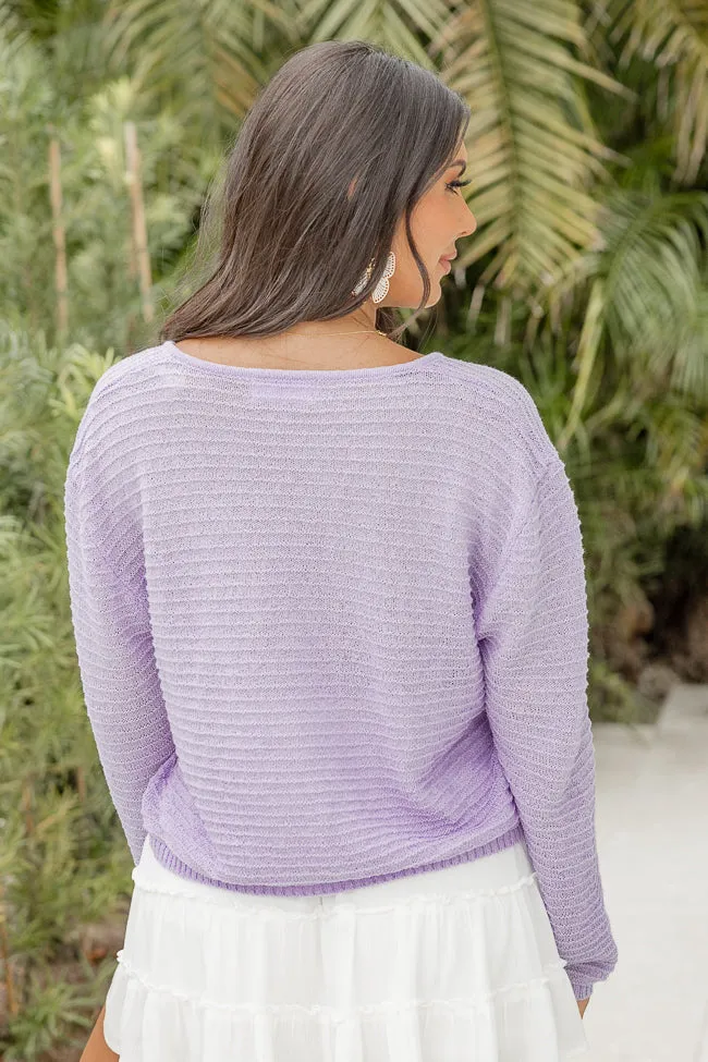 Must Be Fate Lavender V-Neck Sweater
