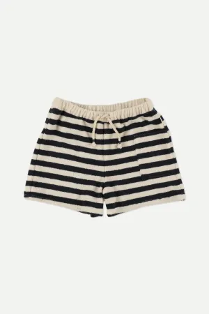 Navy Stripes Towelling Shorts