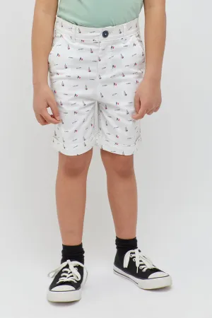 One Friday Off White Nautical Shorts