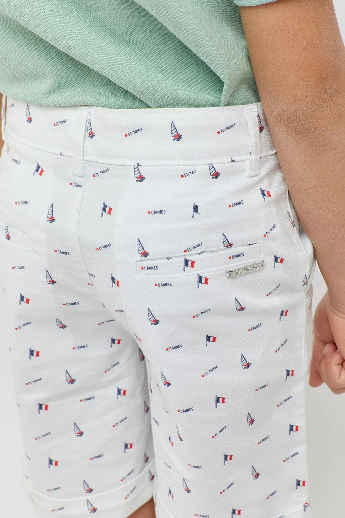 One Friday Off White Nautical Shorts