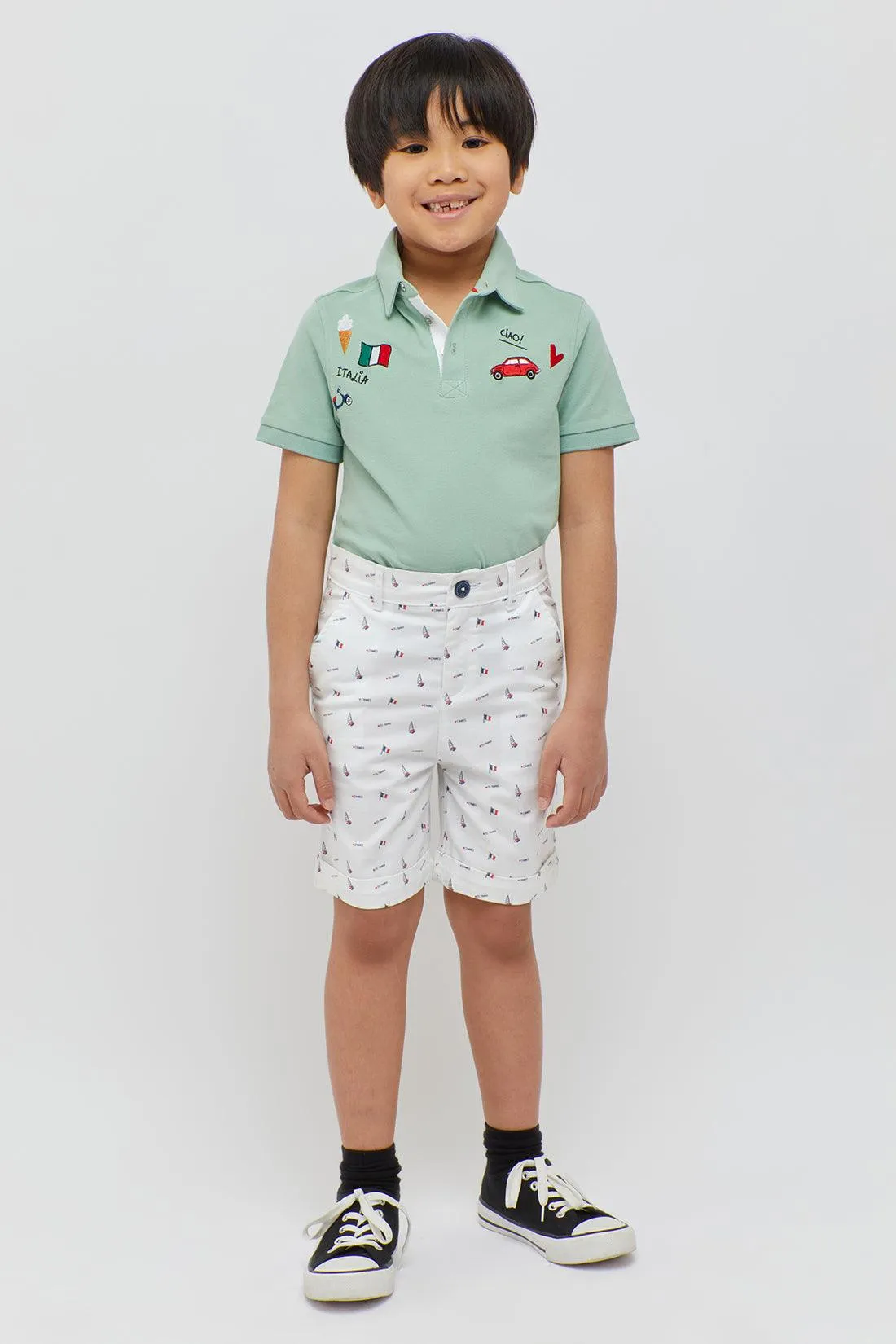 One Friday Off White Nautical Shorts