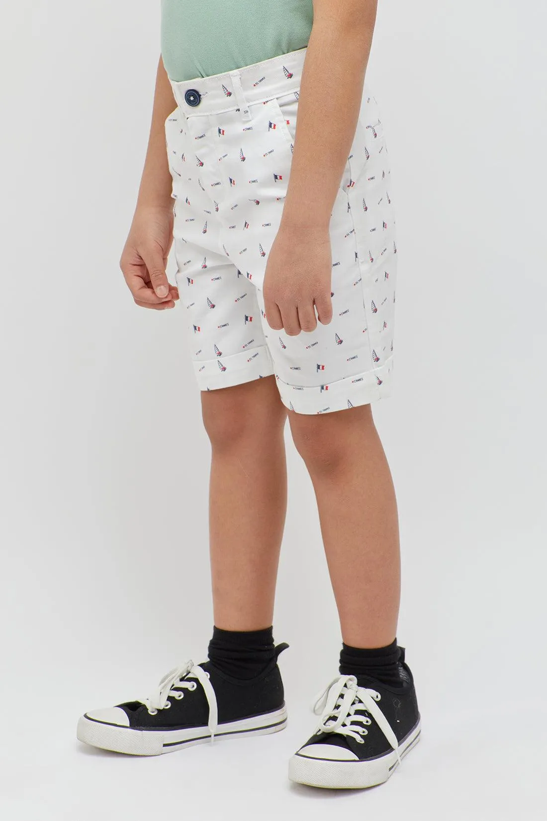 One Friday Off White Nautical Shorts