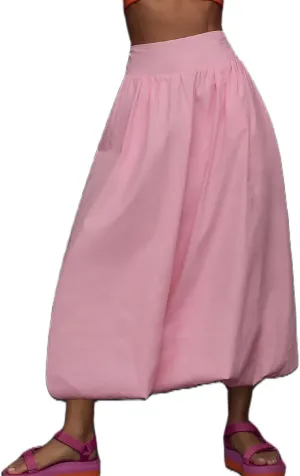 PDLCVD Summer Y2k Bubble Maxi Skirt for Women Casual Elastic Waist A Line Long SkirtRuffle Midi Skirt Sundress