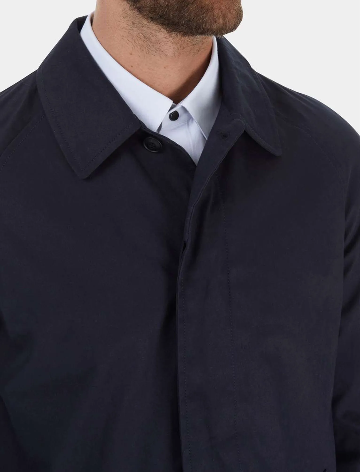 Peter Lightweight Mac Trench Coat in Navy