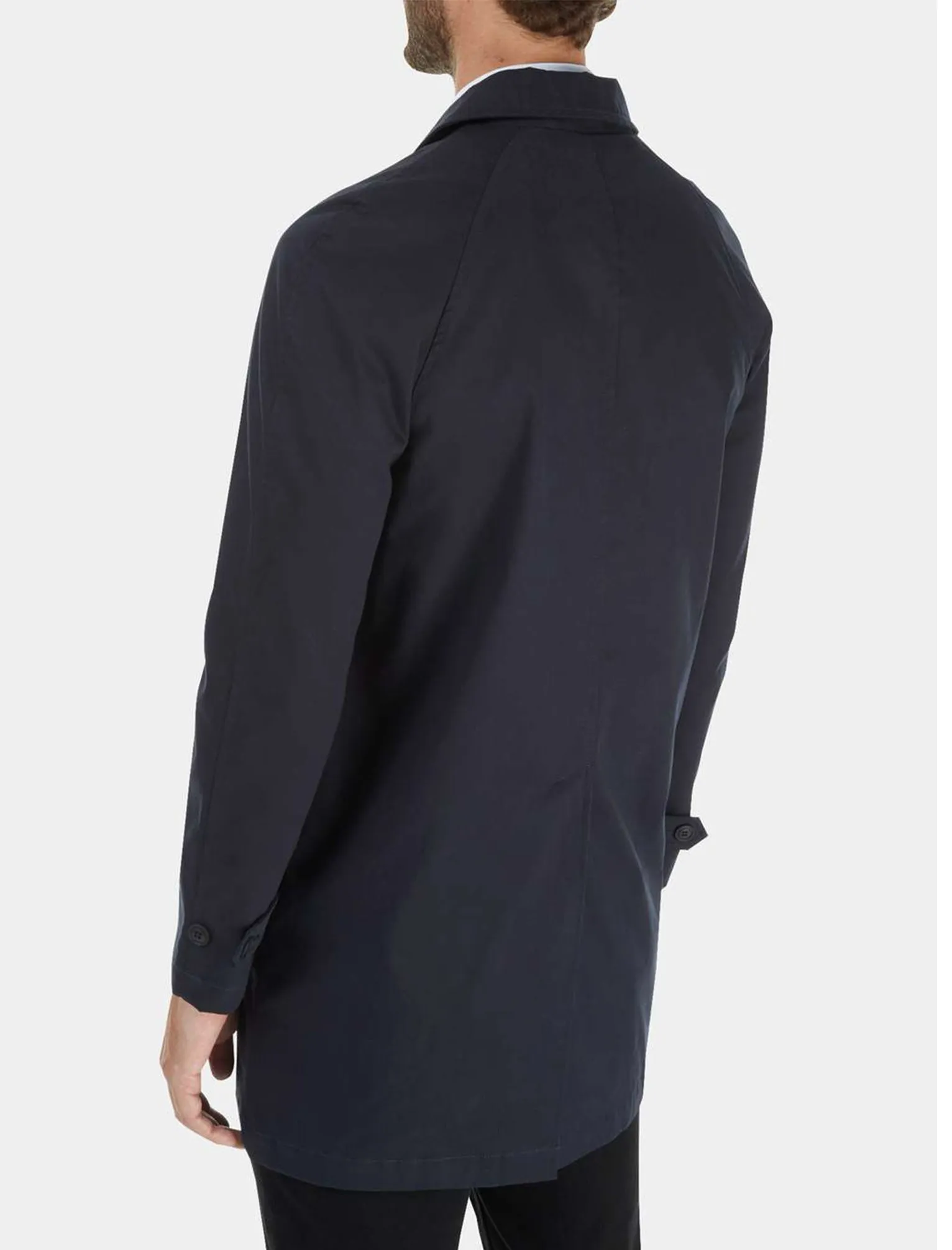 Peter Lightweight Mac Trench Coat in Navy