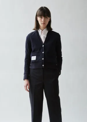 Piqué Cotton V-Neck Cardigan
