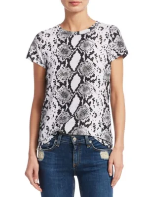Rag&Bone - Snake Print Tee in Ivory Multi