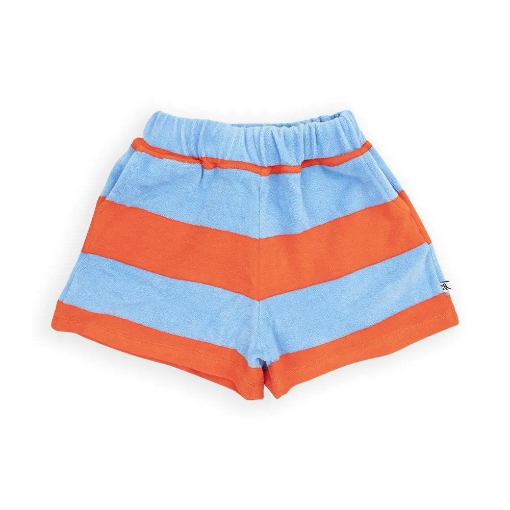 Red / Blue Stripes Terry Shorts