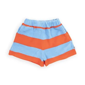 Red / Blue Stripes Terry Shorts