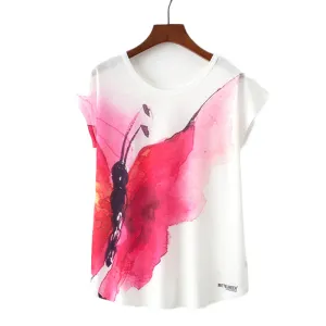 Red Butterfly Printed Tees