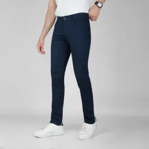 SLIM FIVE-POCKET PANTS  -  NAVY