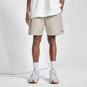 Summer Wave Wide Leg Lightweight Logo Embossed Khaki Shorts