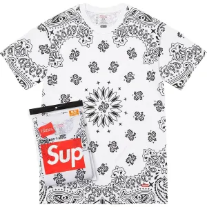 Supreme/Hanes Bandana Tagless Tees (2 Pack) White