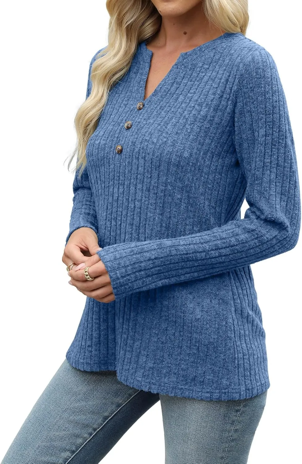 Sweaters for Women Fashion Long Sleeve Tops Pullover V Neck Casual Loose Sweatshirt