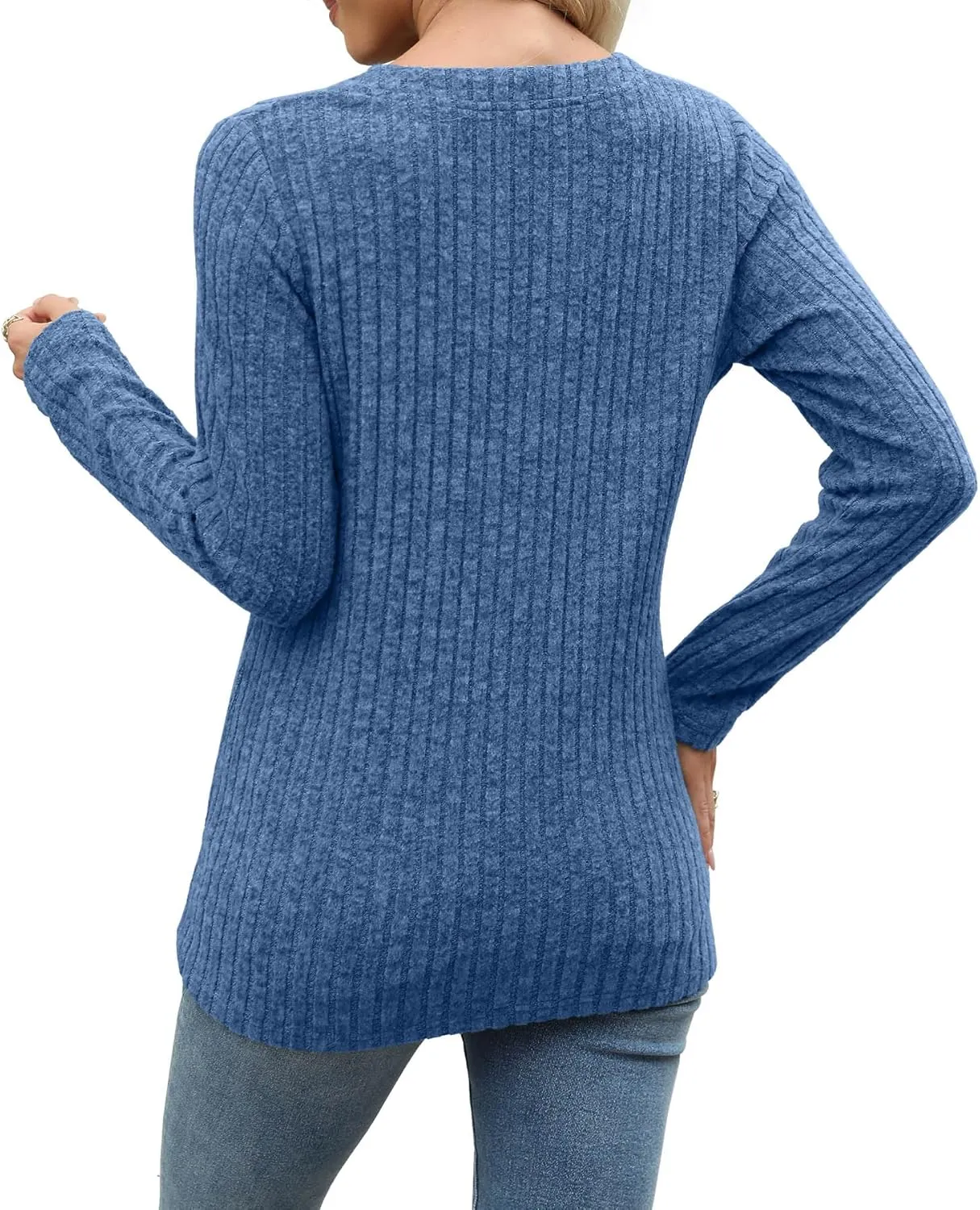Sweaters for Women Fashion Long Sleeve Tops Pullover V Neck Casual Loose Sweatshirt