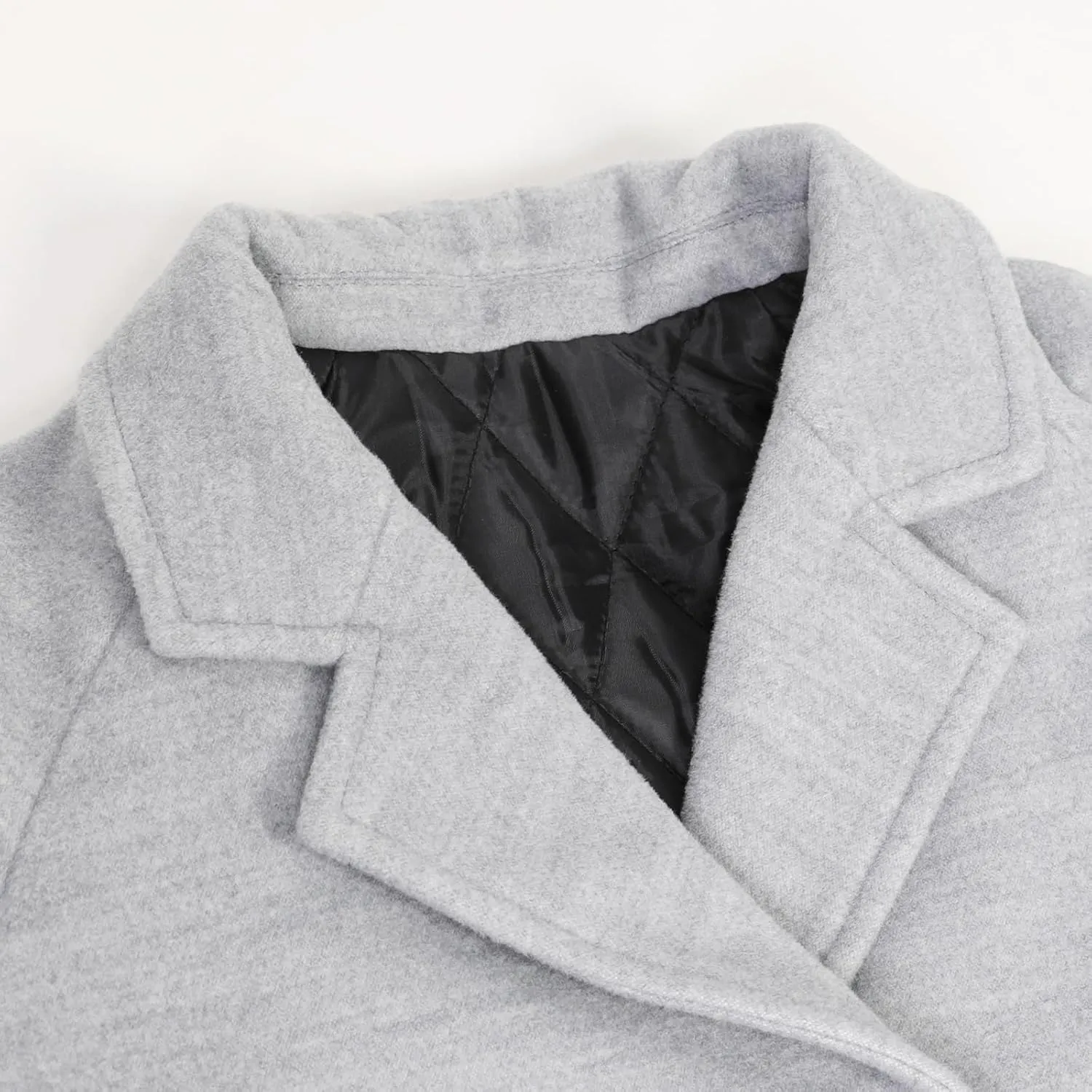 ThCreasa Boys Classic Double Breasted Pea Coat Wool Blend Notch Lapel Fall Winter Dress Coats