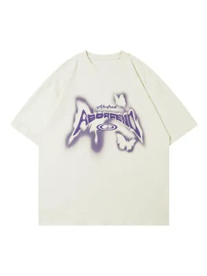 Thesupermade Butterfly Letter Inkjet Hip-hop Print T-shirt