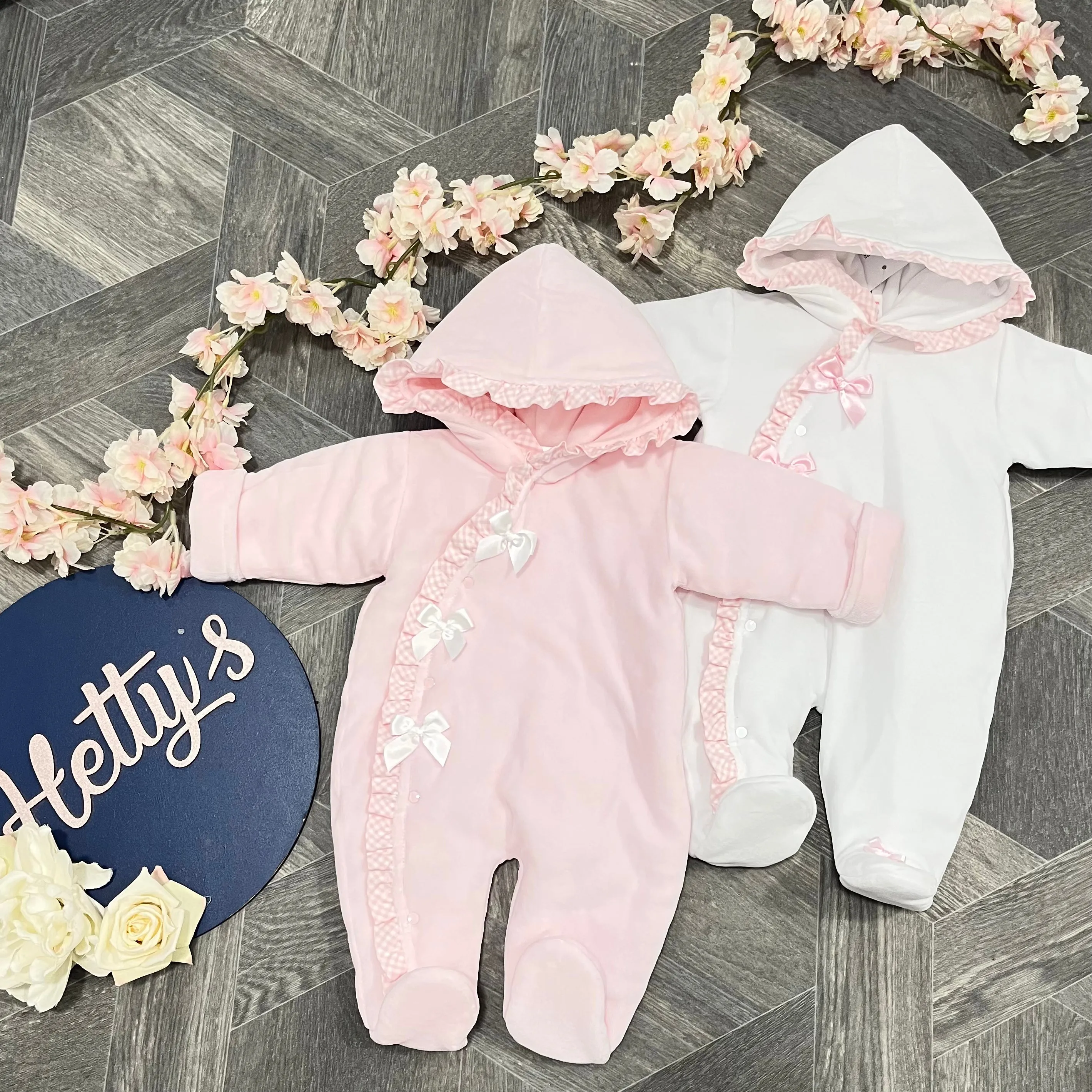 Velour Triple Bow Snowsuit